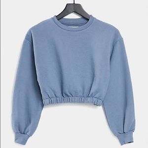 Pull&Bear cropped sweatshirt with elastic waist